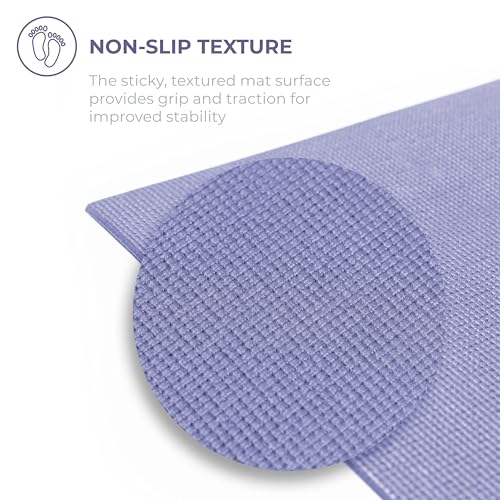 Voyage Yoga Mat, 10 Pack, 72" x 24" Professional Studio and Gym Bulk Yoga Mats, 5mm Thick, Durable, Anti-Tear, Non Slip Fitness and Exercise Mats - color: Peri Purple