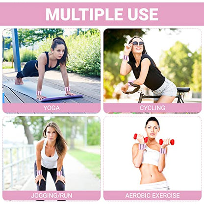 Wearable Wrist & Ankle Weights, Set of 2 (1 LB ea.), Adjustable Arm Weights Set, Weight Loss Bracelet, For Running, Walking, Jogging, Jumping, Yoga, Dance, Pilates, Aerobics, Strength Training, Women/Man. - color: Pink