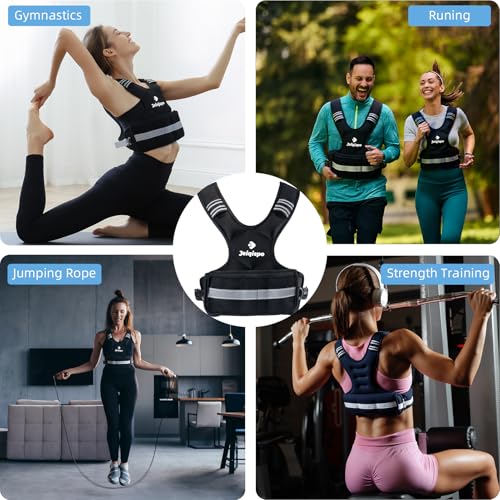 Adjustable Weighted Vest for Men and Women 4-10lb/11-20lb/20-32lb Vest with 6 Ironsand Weights, Adjustable Body Weight Vest Exercise Set for Strength Training,Cardio,Running, Walking