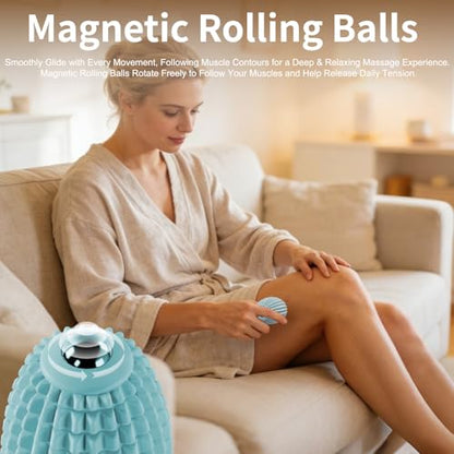 Vibrating Massage Ball for Plantar Fasciitis, Silicone Trigger Point, Myofascial Massage Ball, Deep Tissue Roller for Back, Neck, Foot, Muscle Recovery, Hip & Psoas Release Tool (Blue)