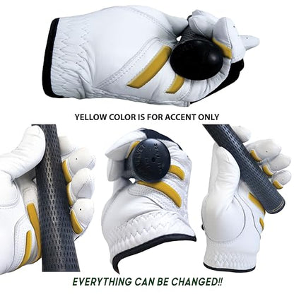 Golf Glove Bearing Capacity Non Slip No Slice pad Premium Leather Power Pad Left Hand, MAN-Small, White - size: Man XL_Left Hand