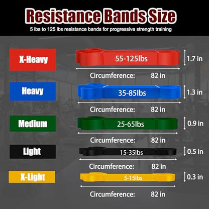 Resistance Bands for Working Out, Pull Up Assistance Bands for Men & Women, Exercise Bands for Full-Body Training, Physical Therapy, Fitness, Stretch Workout Bands at Home, Gym