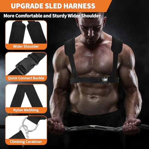 GarveeLife Weight Sled, Football Sleds and Chutes,Sled Push Gym Equipment