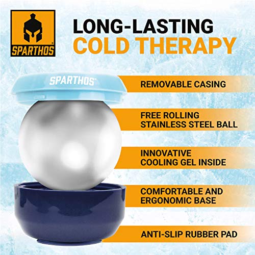 Sparthos Cold Ice Massage Roller Ball, Cryosphere Massager -Blue-60mm - color: Denim Blue, style: 60mm (Pack of 1)