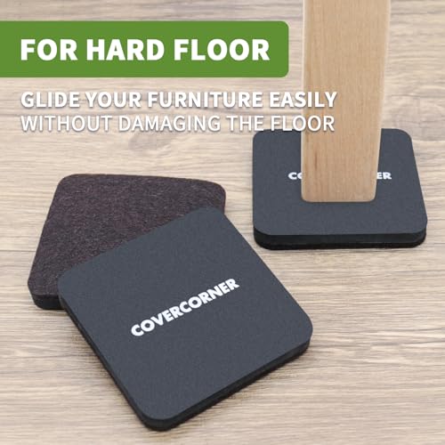 Furniture Sliders for Carpet and Hardwood, 16 PCS 3 1/2", Brown - size: Square 16 PCS 3 1/2'' Brown