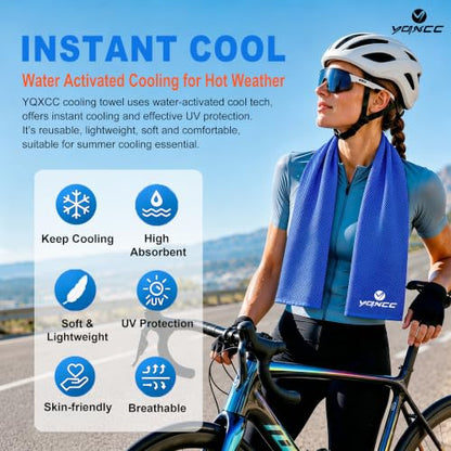 4 Pack Cooling Towels (40"x12"), Ice Cool Neck Towel, Soft Breathable Microfiber for Gym, Yoga, Golf, Running, Camping & All Hot Weather Activities