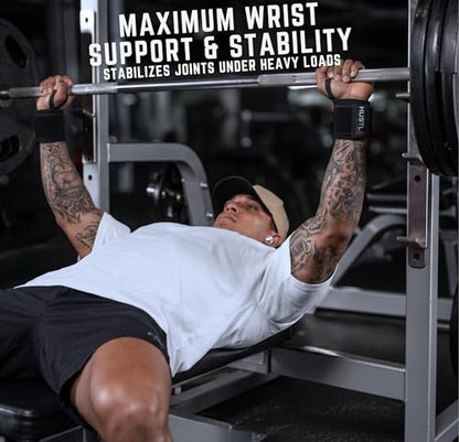 Wrist Wraps for Weightlifting, USPA-Approved 18" Wrist Support Straps for Bench Press, Squats & Overhead Press, Heavy-Duty Gym Wraps for Men and Women