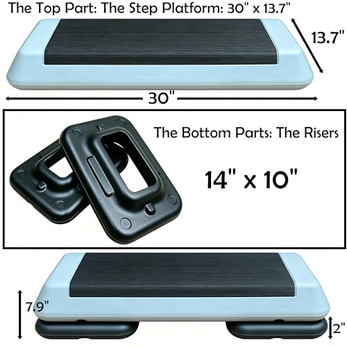 Aerobic Step Platform Height Adjustable Workout Step - color: One layer Base-Grey & Black