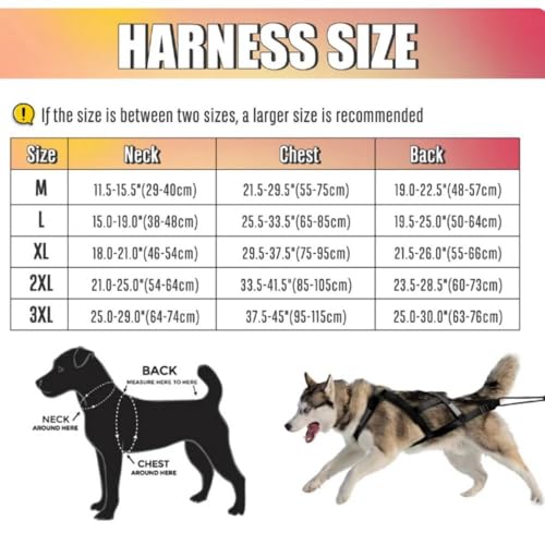 Pulling Harness,Nylon Dog Running Harness with Reflective Tape,Water Prevention Sled Reins for Exercise,Bikejoring,Skijoring,Puppy Sledding(XL,Black)