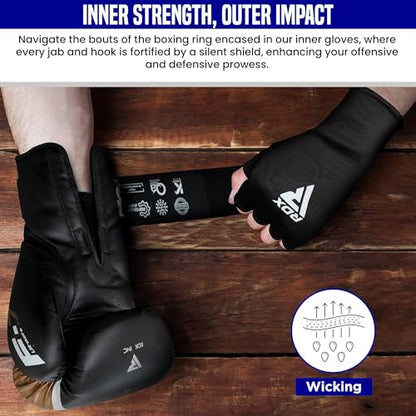 RDX Boxing Hand Wraps Inner Gloves Men Women, Half Finger Elasticated Bandages, Under Mitts Fist Protection, Muay Thai, Kickboxing, MMA, Martial Arts Speed Bag Punching Training - color: Blue White, size: Small