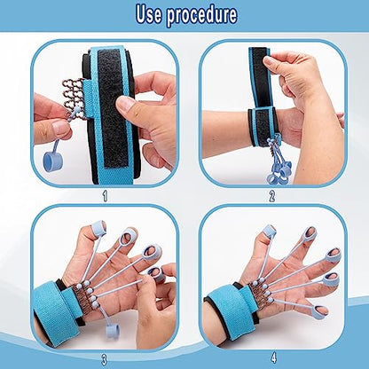 Finger Strengthener Band Exerciser Trainer ,Finger Resistance Band for Hand Grip Strength Forearm Stretching Rehabilitation Fitness Assist for Arthritis, Carpal Tunnel for Muscle Building and Injury Recovery.