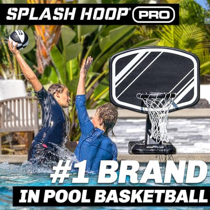 GoSports Splash Hoop PRO Pool Basketball Game – Modern Poolside Basketball Hoop with Backboard, Ball & Pump – Swimming Pool Basketball Hoop for Inground & Above Ground Pools - color: Black
