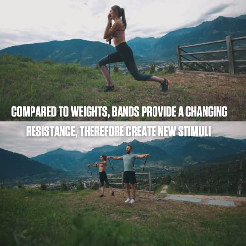 Pull Up Assistance Bands - 2-Pack Black & Blue, 40 & 20 lb - Suspension Training with Angle 90s Grips - Deadlift Platform Bands for Lower Body - Pull Up Bar Assistance for Upper Body