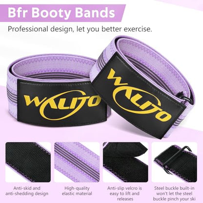 BFR Booty Bands for Women Glutes - Blood Flow Restriction Bands with Weekly Plan for Legs, Butt & Hip Building, Occlusion Bands for Workouts, Best Fabric Bands for Squat Butt & Thigh