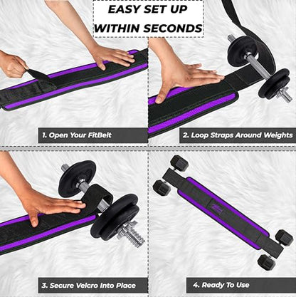 Hip Thrust Belt - Heavy duty, Comfortable, Adjustable Glute Trainer with Anti-Slip Pads. Ideal for Home Workouts with Dumbbells, Kettlebells, Plates. Extra Padding for Gym and Home Fitness hold up to 600 lbs - Purple