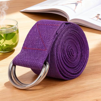 Stretching Strap Yoga Strap with Loops Stretch Straps for Physical Therapy Non Elastic Exercise Strap for Pilates Dance and Gymnastics - color: Purple