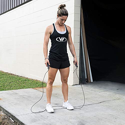 Valor Fitness Adjustable Speed Rope - Speed Jump Rope with Ball Bearings and Non-Kinking Cable – Ideal for Cross Training and Other High Intensity Workouts with Skipping Rope - style: 4.0mm Cable