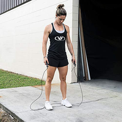 Valor Fitness Adjustable Speed Rope - Speed Jump Rope with Ball Bearings and Non-Kinking Cable – Ideal for Cross Training and Other High Intensity Workouts with Skipping Rope - style: 4.0mm Cable