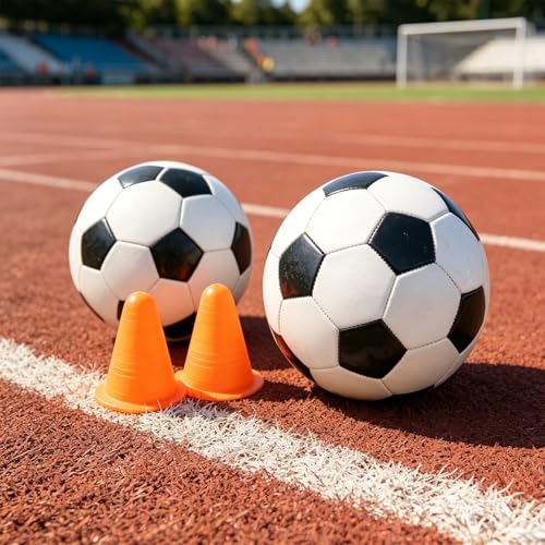 24pcs Football Drill Cones: Kids Soccer Agility Training Cones for Sports Practice Inline Roller Skating, Small Plastic Markers for Outdoor