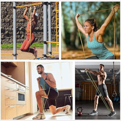 VEICK Pull Up Assist Resistance Bands for Home Gym - color: Colorful Set of 5 + Hand Grip Pads
