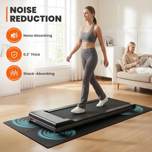 Walking Pad Mat for Carpet, Treamill Mat for Hardwood Floors, High Density, 1/4 Thickness, Folable, Floor Protection for Bike, Elliptical, Treadmill - size: 55"L x 23.6"W x 0.2"Th