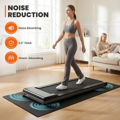 Walking Pad Mat for Carpet, Treamill Mat for Hardwood Floors, High Density, 1/4 Thickness, Folable, Floor Protection for Bike, Elliptical, Treadmill - size: 55"L x 23.6"W x 0.2"Th