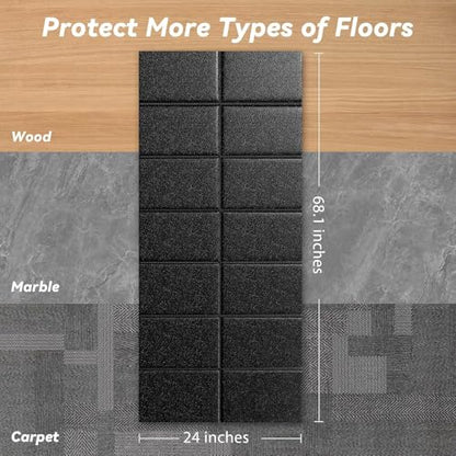 Walking Pad Mat – 68" x 24", 0.2" Thick Treadmill Mat for Carpet Floors - size: 68"L x 24" W x 0.2"Th