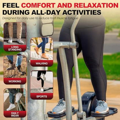 Plantar Fasciitis Insoles, 220+ lbs High Arch Support Inserts for Men Women, Heavy Duty Pain Relief Orthotic Flat Feet Work Boot Running Athletic Insole for Standing All Day, Black - S