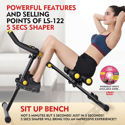 Foldable Ab Workout Machine for Home Gym – Adjustable Core & Waist Trainer for Women, Full Body Abdominal Exercise Equipment with Resistance Bands & LCD Display
