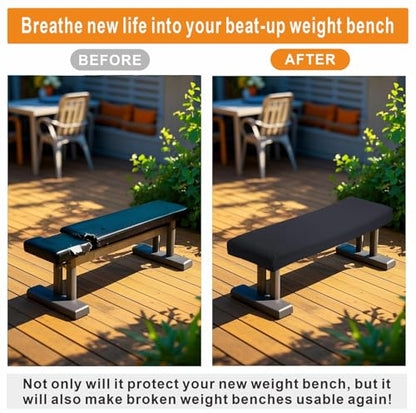 Weight Bench Cover, Workout Bench Cover, Gym Bench Cover, Protection for Adjustable Flat Weight Exercise Fitness Bench, Sit-up Board - Dustproof, Anti-Slip & Machine Washable.(Cover only)