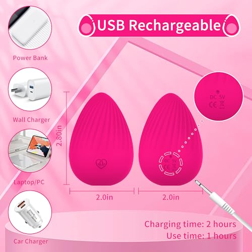 Silicone Massage Ball for Myofascial Release - Handheld Portable Electric Vibrating Massager, Joint Trigger Point Therapy, Jaw Muscle Knots and Yoga Therapy, Pain Relief and Muscle Recovery - Rose Red