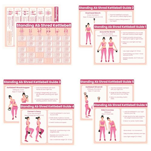 30-Day Standing Ab Kettlebell Workout Plan – Core Training Program, Exercise Charts, No Floor Ab Routine for Home Gym, Step-by-Step Guides + Workout Schedule