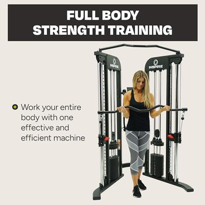 Inspire Fitness FTX Functional Trainer - Compact at Home Workout Machine with Accessories - Space Saving Design - Home Gym Cable Machine and Two 165 lb Weight Stacks - style: Inspire FTX (no bench)