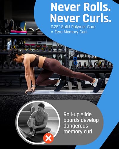 6ft / 5ft Slide Board for Exercise - with Booties & Polish - Sports Cardio Equipment for Home Workouts - Hockey training, Sliders for Working Out, Slide & Balance Board for Agility & Rehab