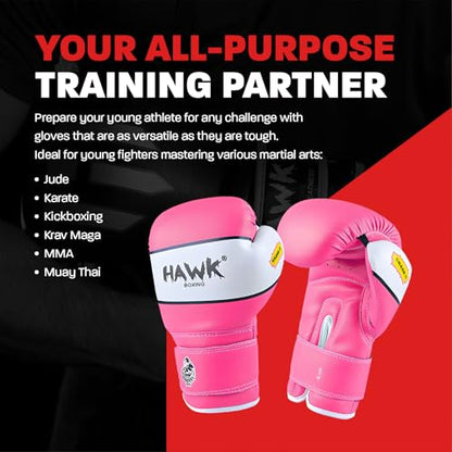 Kids Boxing Gloves for Kids Children Youth Punching Bag Kickboxing Muay Thai Mitts MMA Training Sparring Gloves - color: Pink, size: 4 oz