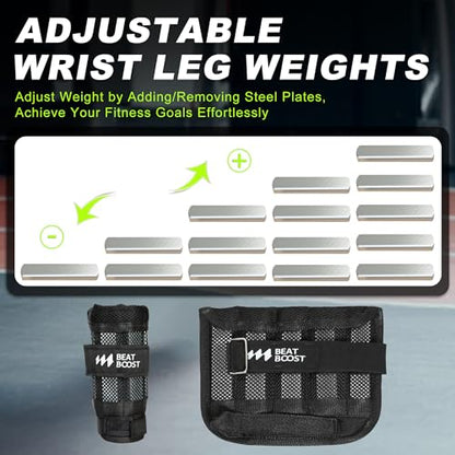 Ankle Wrist Weights 5lb/10lb/15lb/20lb/25lb/30lb Adjustable Leg Arm Weights with Steel Plates Weight for Running Workout