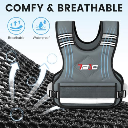 TB3C Adjustable Weighted Vest Woman, 4-10/11-20/20-30 LB Weight Vest for Women, Plus Size Womens Weighted Vest - color: Grey, size: 04-10LB