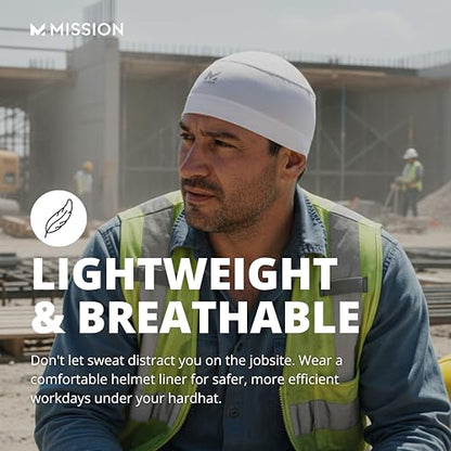 MISSION Cooling Helmet Liner - Lightweight & Breathable - Cools Up to 2 Hours - UPF 50 Sun Protection - Machine Washable