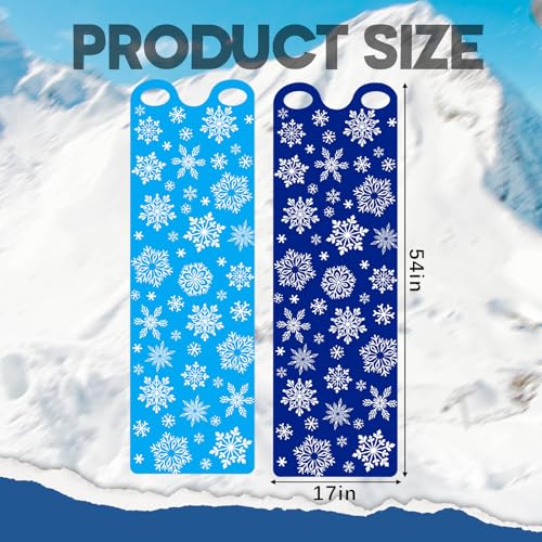 54" Large Snow Sled for Adults Flexible Flying Carpet Snowflake Slider Mat Sledding Equipment Snow Lightweight Roll up Snowboard for Christmas Winter Ski Outdoor