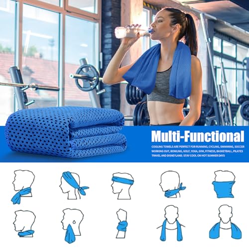 4 Pack Cooling Towels (40"x12"), Cooling Towels for Neck and Face, Gym Towel for Working Out, Soft Breathable Microfiber Ice Towel for Yoga Sport Running Golf