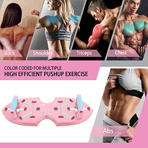 LALAHIGH Push Up Board,36 in 1 Home Gym Equipment with Ab Roller Wheel & Resistance Bands, Portable Foldable Workout Board for Full Body Strength Training Men Women,Gift for Grilfriend