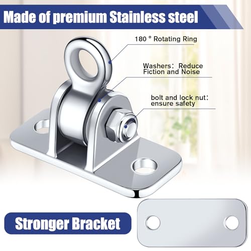 Tandefio 6 Sets Swing Hanger with Swingset Accessory, Stainless Steel Color - color: Stainless Steel Color