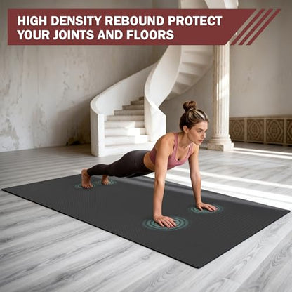 Stepwaver Extra Large Exercise Mat, 6'x4'/ 7'x5'/ 8'x5'/ 9'x5'/10'x5' (6mm) - size: 9'×5'×0.25"