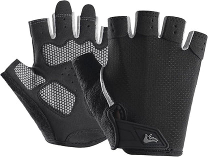 Half-Finger Workout Gloves Unisex - Anti Slip Exercise Gloves Gym Training - color: Black, size: Large