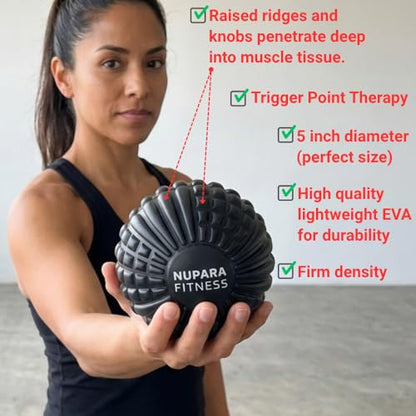 Massage Ball - Myofascial Release Ball for Recovery in Muscles, Shoulder, and Back. Trigger Point Massage and Pressure Point Therapy. (5-inch) - color: Camo Magenta