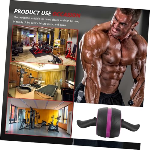 Happyyami Ab Roller Wheel with Automatic Rebound Non-slip Arc Handle Abdominal Trainer for Core Strengthening Home Fitness Equipment for Men and Women Includes Extra Mat for Floor Protection
