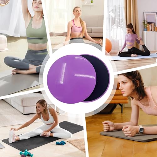 Gliding Discs For Abdominal Exercises - Core Sliders | Fitness Gliding Discs | Exercise Discs | Core Trainer | 2x Two-Sided Gym Sliding Plate Pads | Yoga Cushion For Carpet Or Hardwood Floors