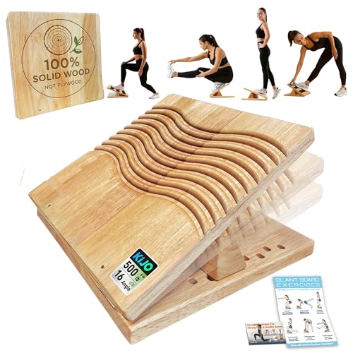 Family-Safe Non-Slip Solid Wooden Slant Board | Professional Incline Board for Seniors' Rehab, Kids' Balance & Calf Stretching