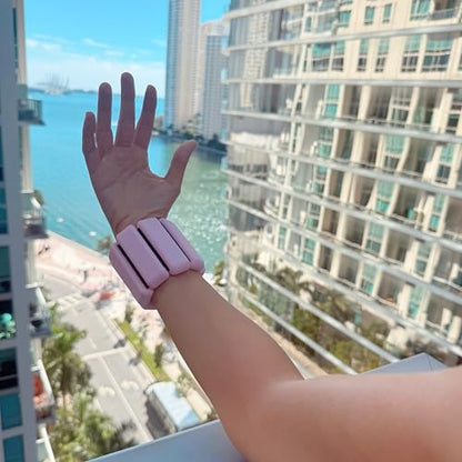 Adjustable Ankle Wrist Weights 2lb pair, Bangles Bangle Wrist Light Blue, Pink, Beige, Soft Foam Material