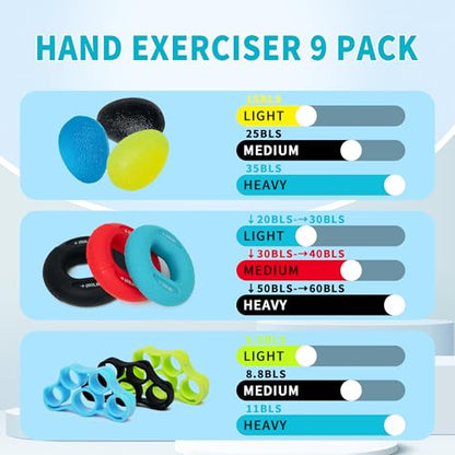Flex Therapy Bar and Grip Strength Trainers Set, Physical Therapy & Resistance Bar for Golfers Elbow,Tendinitis,Wrist,Forearms Pain, Improve Grip Strength and Relieve Pain - color: 13pcs ‎Black sets